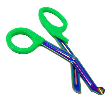 A2Z Scilab Green Handle with Fluoride Multi Color Blades Trauma Shears 7.25" A2Z-ZR174